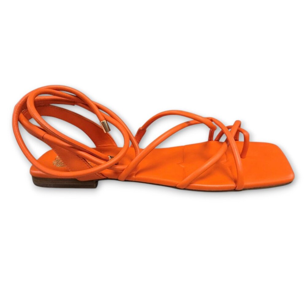 Vince Camuto Alminda Sandals Strappy Ankle Tie Square Toe Sunset Orange Size 9